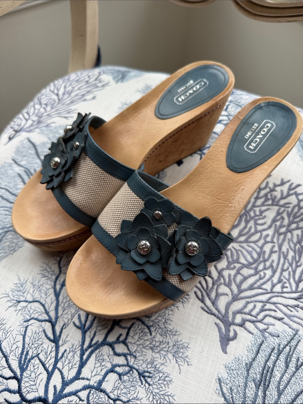 Coach Jesaca platform wedge sandals (size 8.5)
